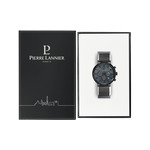 Montre PIERRE LANNIER Baron homme chronographe bracelet acier noir - vue D1