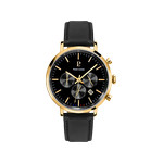 Montre PIERRE LANNIER Baron homme chronographe bracelet cuir noir - vue 1