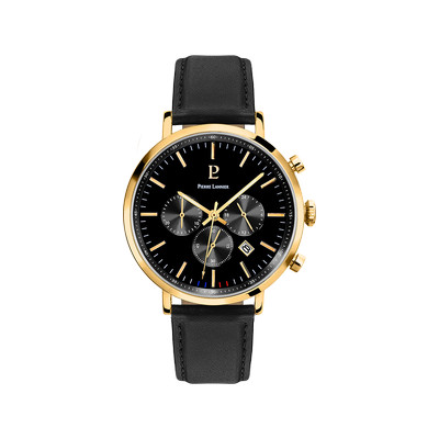 Montre PIERRE LANNIER Baron homme chronographe bracelet cuir noir - vue 1