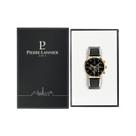 Montre PIERRE LANNIER Baron homme chronographe bracelet cuir noir - vue D1