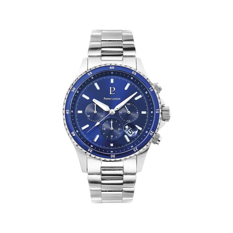 Montre PIERRE LANNIER Cronos homme chronographe bracelet acier - vue 1