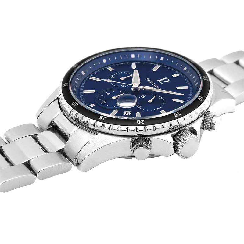 Montre PIERRE LANNIER Cronos homme chronographe bracelet acier - vue 2