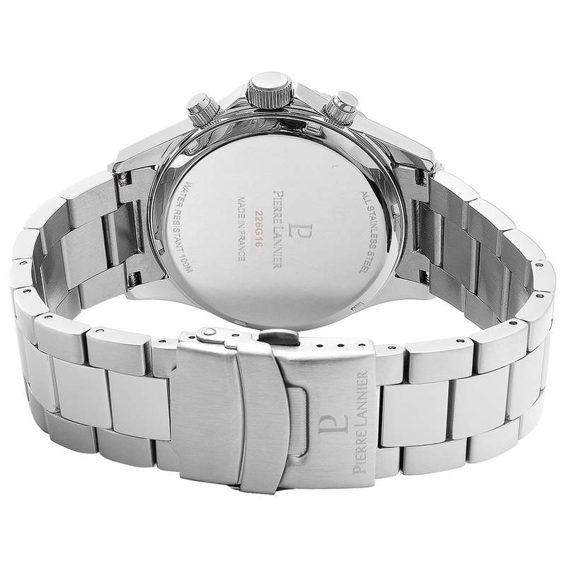 Montre PIERRE LANNIER Cronos homme chronographe bracelet acier - vue 3