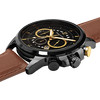 Montre PIERRE LANNIER Sentinelle homme chronographe acier noir  bracelet cuir brun - vue V2