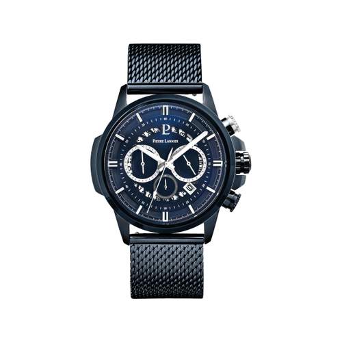 Montre PIERRE LANNIER Sentinelle homme chronographe bracelet acier bleu