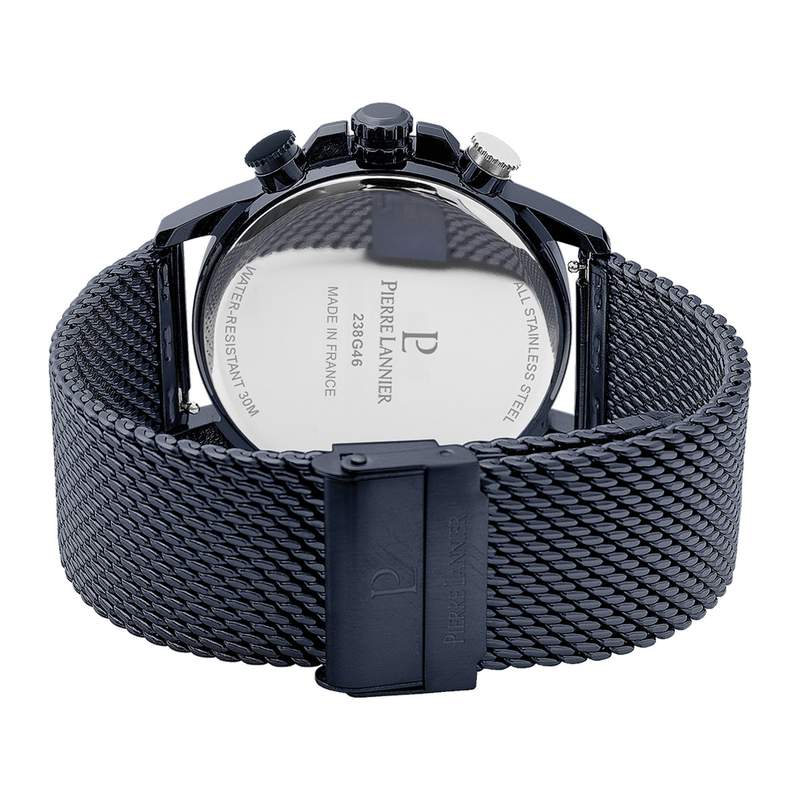 PIERRE LANNIER Sentinelle herenchronograaf met blauwe stalen armband - afbeelding 3