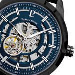 PIERRE LANNIER automatic men's watch steel blue steel bracelet black - view D2