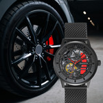 Montre PIERRE LANNIER Paddock homme automatique bracelet acier noir - vue D1