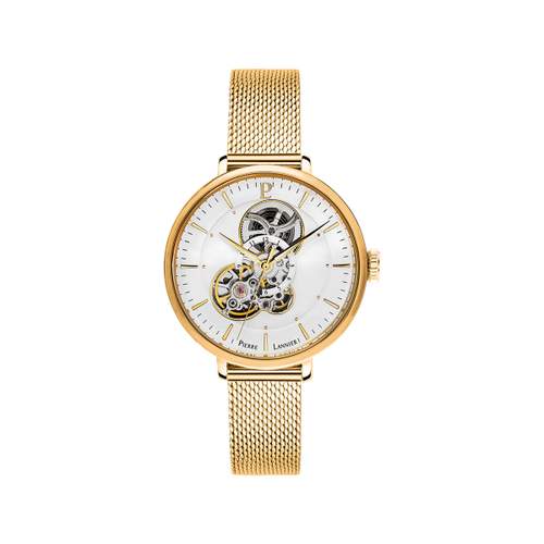Montre PIERRE LANNIER Melodie homme automatique bracelet acier doré