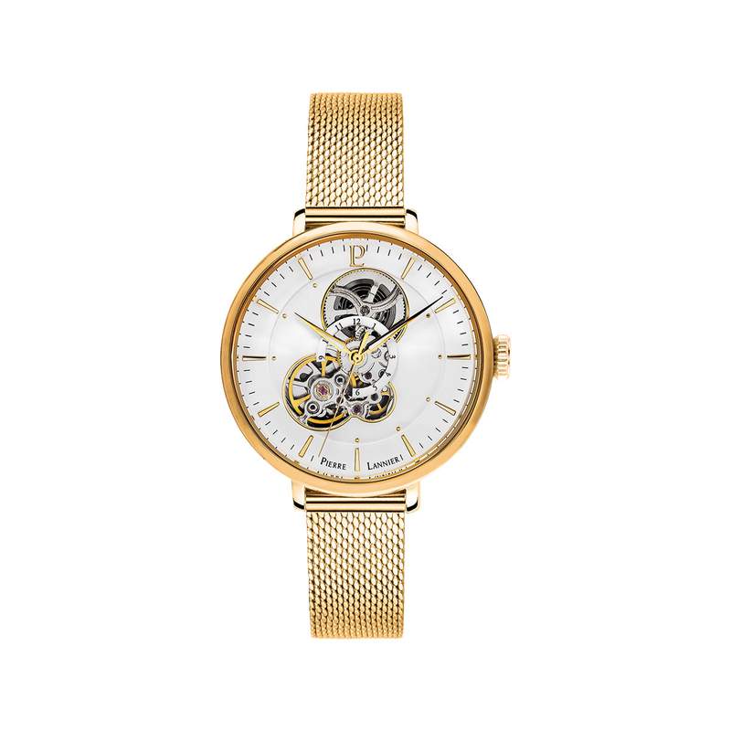 Montre PIERRE LANNIER Melodie homme automatique bracelet acier doré - vue 1