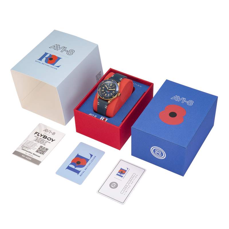 Montre AVI 8 Flyboyhomme bracelet cuir bleu - vue D1
