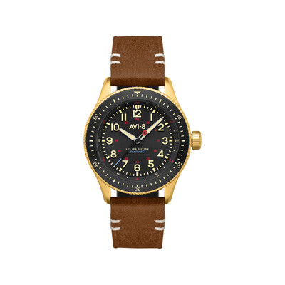Montre AVI 8 Flyboy homme bracelet cuir marron - vue 1