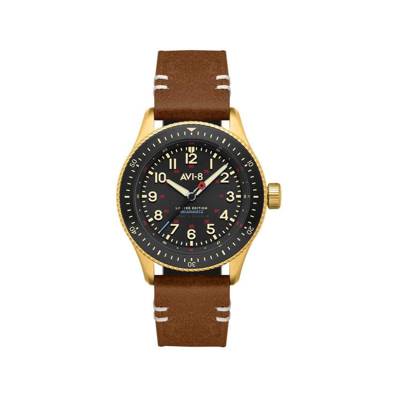 Montre AVI 8 Flyboy homme bracelet cuir marron - vue 1