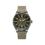 Montre AVI 8 HawKer Hurricane homme automatique acier bracelet cuir vert kaki - vue 1