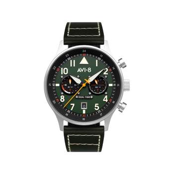 AVI 8 Hawker Hurricane men's watch steel green leather strap