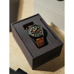 Montre AVI 8 Hawker Hurricane homme acier noir bracelet cuir caramel - vue D1