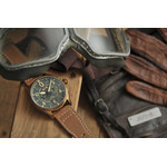 Montre AVI 8 Spitfire homme acier doré bracelet cuir caramel - vue D2