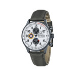 Montre AVI 8 Hawker Hurricane homme acier bracelet cuir gris - vue 1