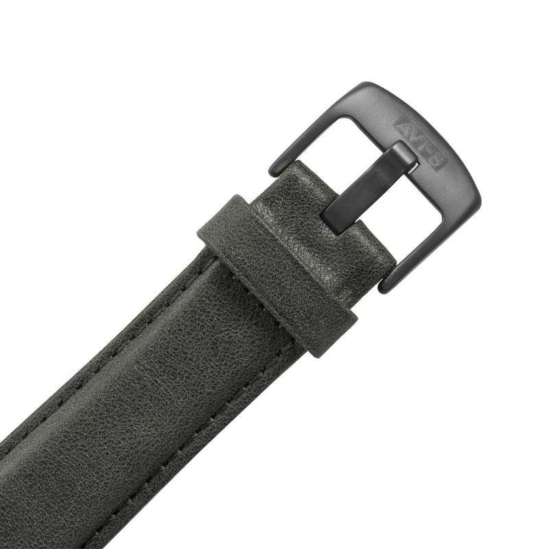 Montre AVI 8 Hawker Hurricane homme acier bracelet cuir gris - vue D2