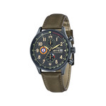 Montre AVI 8 Hawker Hurricane homme acier bracelet cuir vert kaki - vue 1