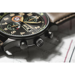 Montre AVI 8 Hawker Hurricane homme acier bracelet cuir vert kaki - vue 2
