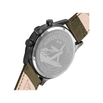AVI 8 Hawker Hurricane men's steel watch khaki green leather strap