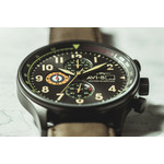 Montre AVI 8 Hawker Hurricane homme acier bracelet cuir vert kaki - vue D3