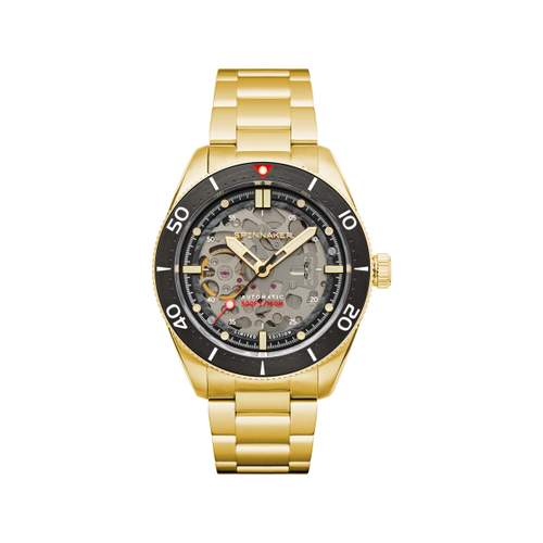 SPINNAKER Midcroft automatisch herenhorloge stalen armband verguld