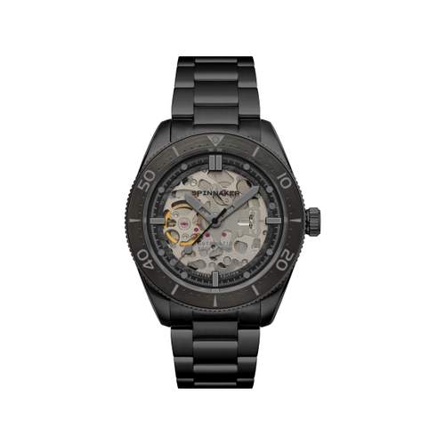SPINNAKER Midcroft automatisch herenhorloge zwart stalen armband