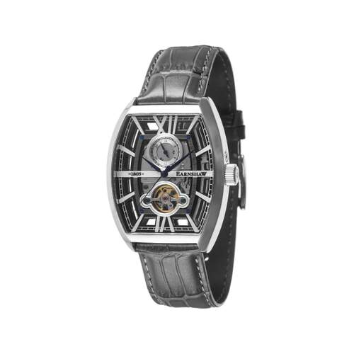 EARNSHAW Holborn automatic men's watch with anthracite grey leather strap