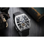 Montre EARNSHAW Holborn homme automatique bracelet cuir gris anthracite - vue D1