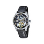Montre EARNSHAW Longitude homme automatique acier bracelet cuir noir - vue 1
