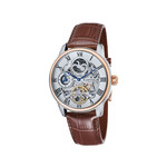 Montre EARNSHAW Longitude homme automatique acier bracelet cuir marron - vue 1