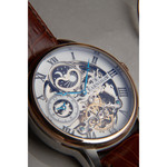 Montre EARNSHAW Longitude homme automatique acier bracelet cuir marron - vue D1