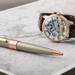 Montre EARNSHAW Longitude homme automatique acier bracelet cuir marron - vue D2