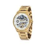 Montre EARNSHAW Longitude homme automatique acier noir bracelet cuir marron - vue 1