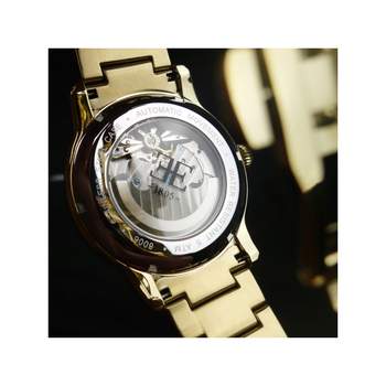 EARNSHAW Longitude automatisch herenhorloge zwart staal bruin lederen band