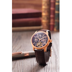 Montre EARNSHAW Longitude Shadow homme automatique acier noir bracelet cuir noir - vue D1