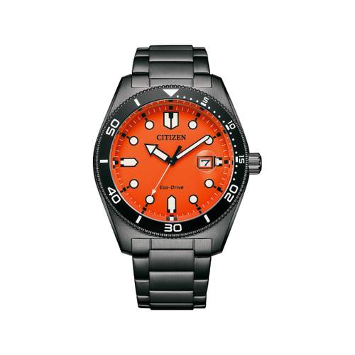 Montre CITIZEN sunset eco-drive homme eco-drive acier gris bracelet acier noir