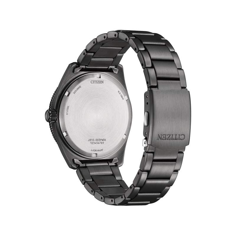 Montre CITIZEN sunset eco-drive homme eco-drive acier gris bracelet acier noir - vue 3