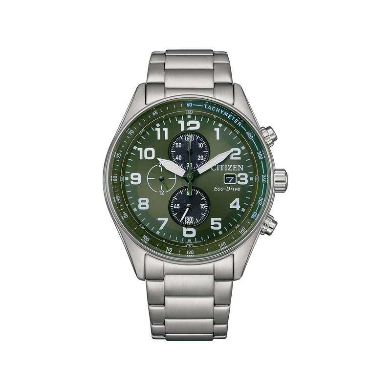 Montre CITIZEN platform urban chronograph homme eco-drive bracelet acier gris - vue 1