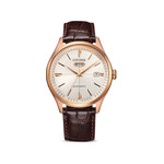 CITIZEN mechanisch herenhorloge met automatische opwinding, stalen kast en bruine leren band - afbeelding 1