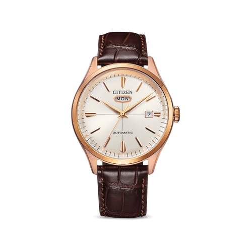 Montre CITIZEN mechanical homme automatique acier bracelet cuir marron