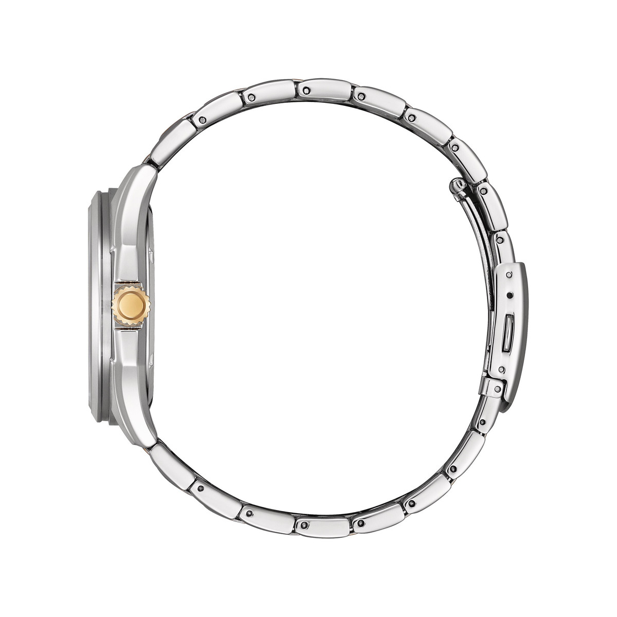 Montre CITIZEN platform classic homme eco-drive bracelet acier bicolore jaune - vue 2