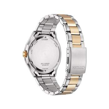CITIZEN Platform Classic herenhorloge met Eco-Drive en een tweekleurige stalen armband met gele accenten