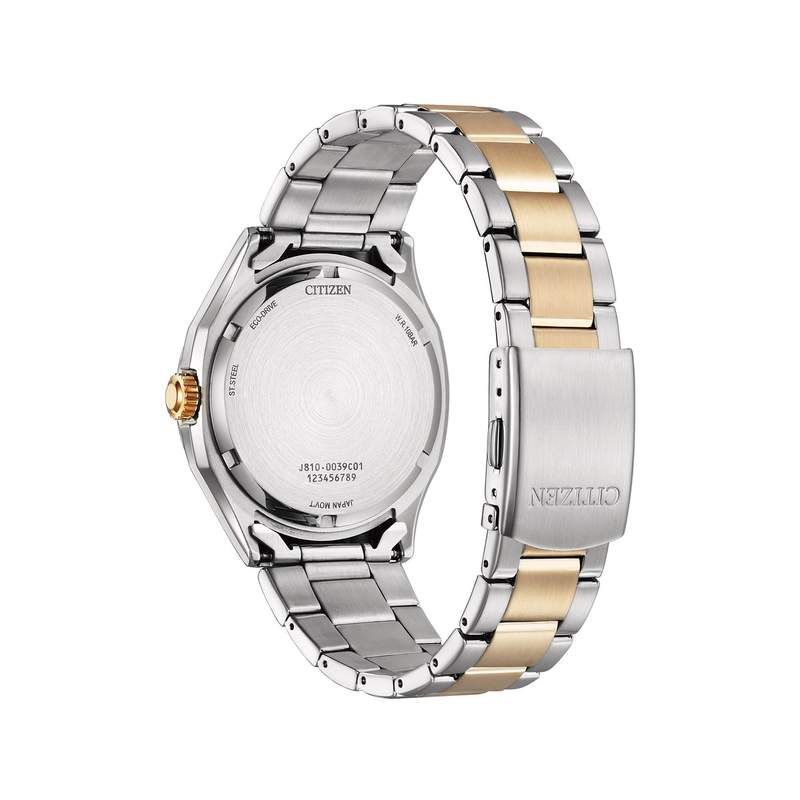 Montre CITIZEN platform classic homme eco-drive bracelet acier bicolore jaune - vue 3