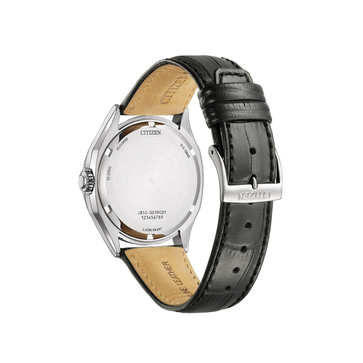 Montre CITIZEN platform classic homme eco-drive acier bracelet cuir noir - vue 3