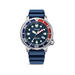 Montre CITIZEN promaster marine homme eco-drive acier bracelet silicone bleu - vue 1
