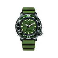 Montre CITIZEN promaster marine homme eco-drive acier bracelet silicone vert olive