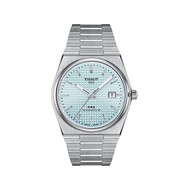 Montre TISSOT PRX POWERMATIC homme automatique cadran bleu clair bracelet gris